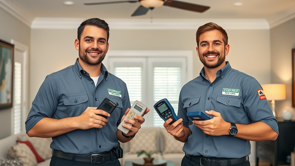 Certified Security Systems Royal Palm Beach - Technicians install security panels in West Palm Beach living room.