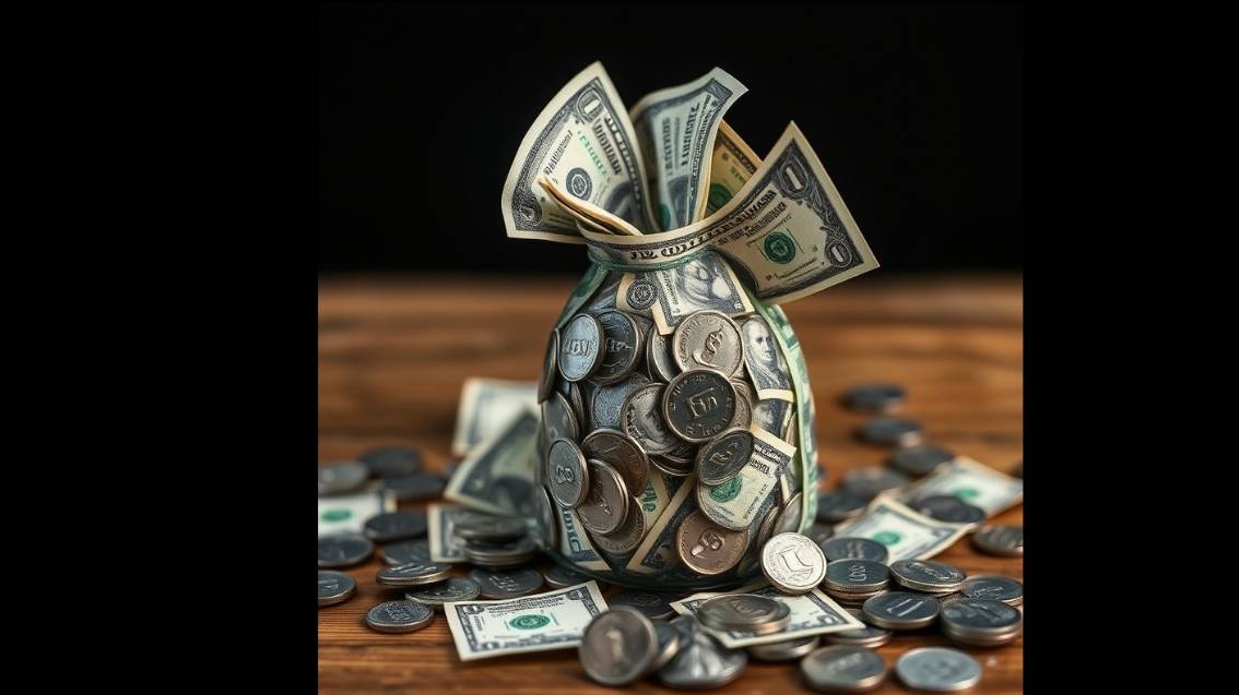A piggy bank filled with coins, symbolizing the concept of saving money.