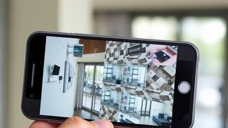 CCTV camera views displayed on a mobile device for security monitoring.