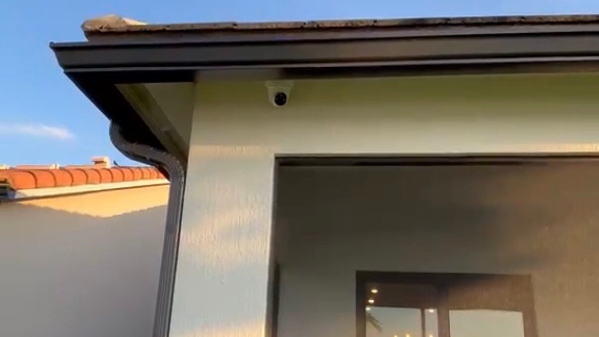 Outdoor CCTV security camera installed on a Tequesta home in Palm Beach County
