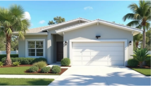 Outdoor CCTV security camera protecting a modern Jupiter home in Palm Beach County