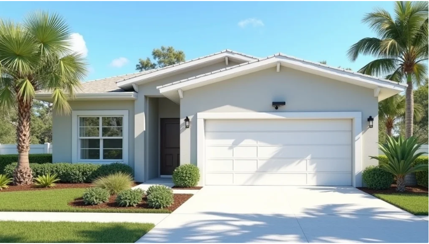 Outdoor CCTV security camera protecting a modern Jupiter home in Palm Beach County