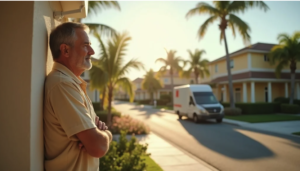 Professional CCTV security camera protecting a luxury Palm Beach Florida home with HD video surveillance and remote monitoring