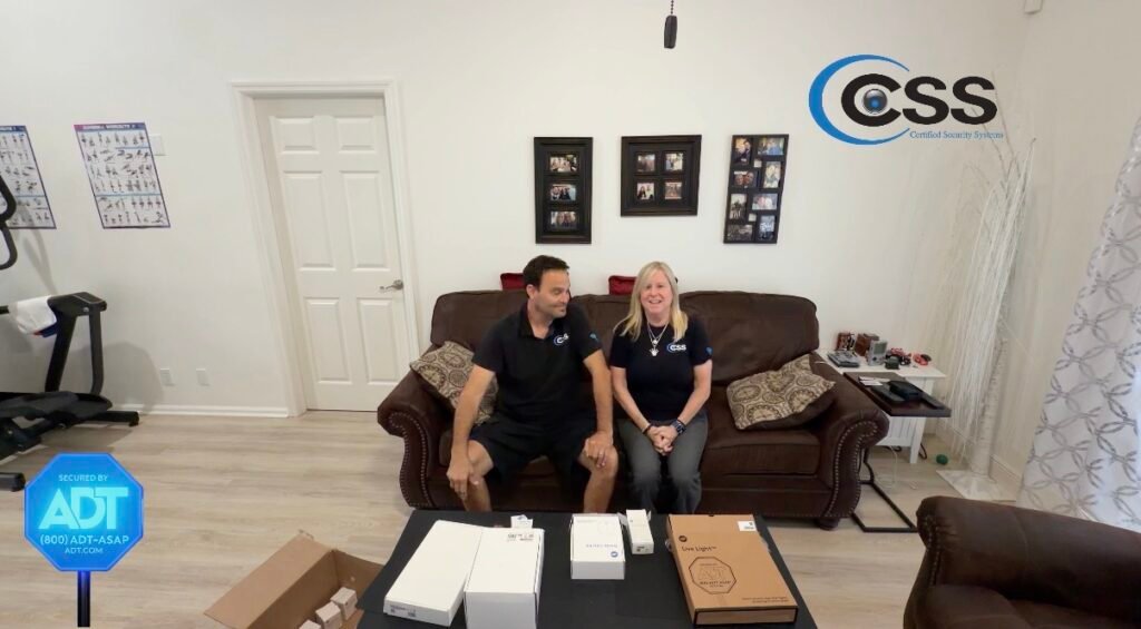 Wendy and CSS Man of Certified Security Systems unbox the new ADT+ hardware for their ADT vs DIY Systems installation in Royal Palm Beach, FL