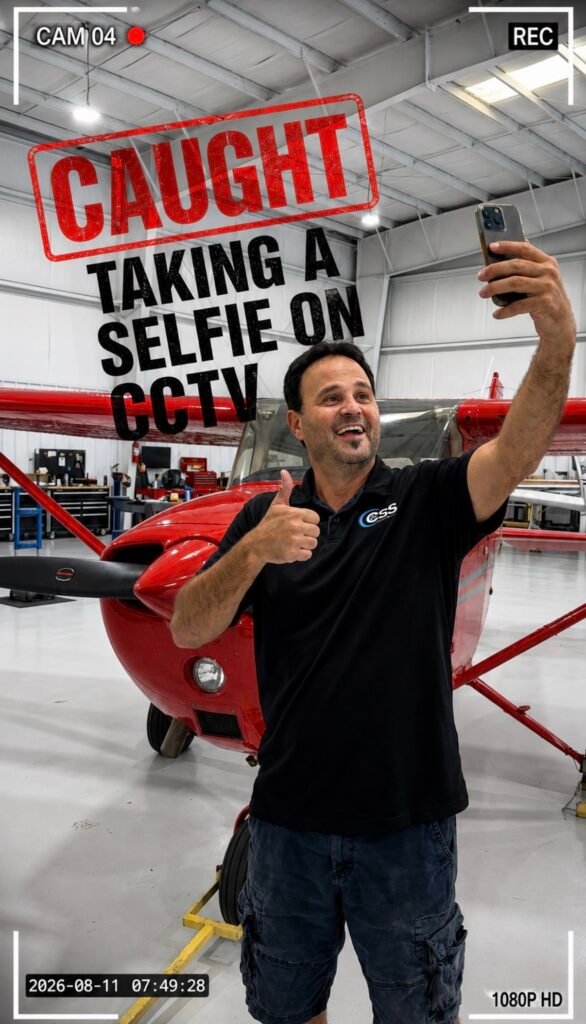 South Florida security camera installation, caught in the act β even our own team gets spotted on CCTV. See how CSS installs cameras for hangars and homes across Palm Beach County.